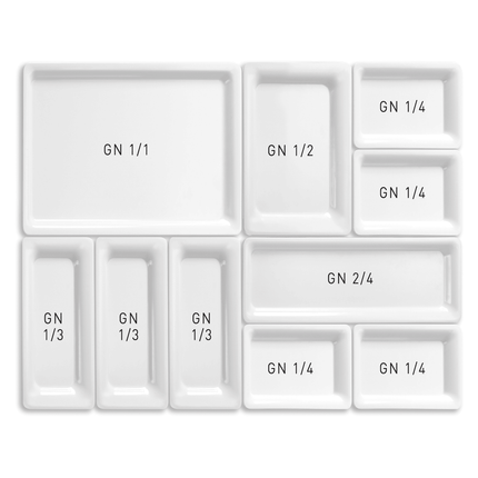 1/3 GN tray in melamine, white