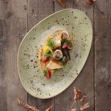 Olive organic shape plate, 350x210mm