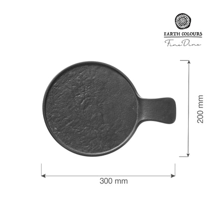 Crust serving plate with handle, 300x220x(h)30mm