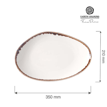 Vanilla organic shape plate, 350x210mm