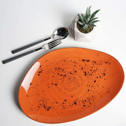 Dahlia organic shape plate, 350x210mm