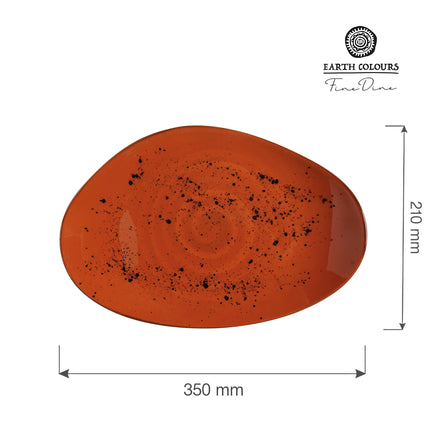 Dahlia organic shape plate, 350x210mm
