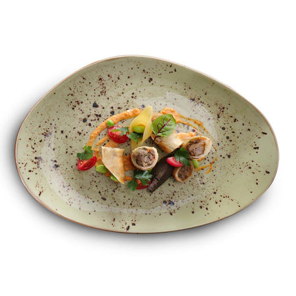 Olive organic shape plate, 350x210mm
