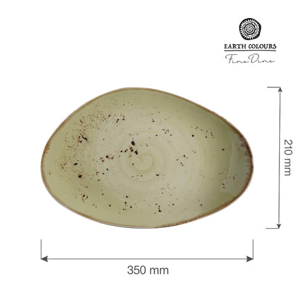 Olive organic shape plate, 350x210mm