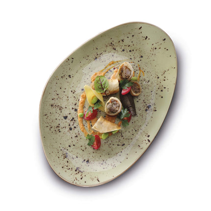 Olive serving plate 90mm, 215x90mm