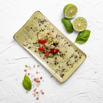 Olive serving plate, 215x180mm