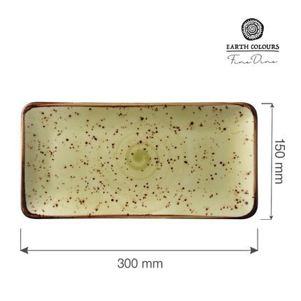 Olive rectangular plate, 300x150mm