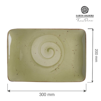 Olive rectangular plate, 300x200mm