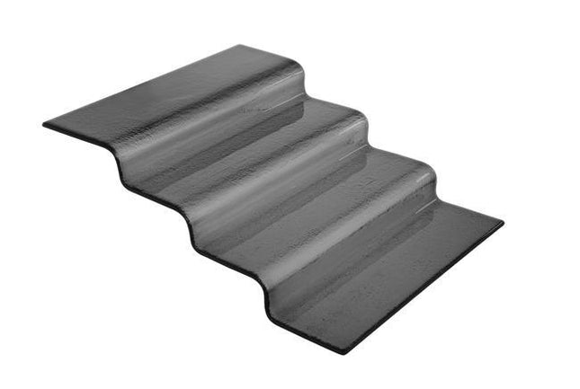Vetro Four-Step Black Glass Buffet Stairs - Professional Display Riser For Elevating Buffet Presentations