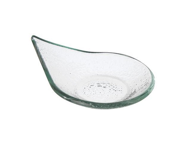 Vetro Fingerfood Rain Drop Transparent Glass Dish 80x100mm - Elegant Raindrop Shaped Presentation for Buffets