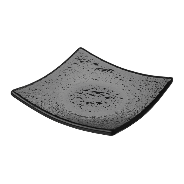 Vetro Fingerfood Square Black Glass Dish 80x80mm - Elegant Presentation For Buffets And Events