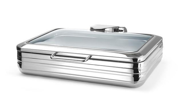De Luxe Chafing Dish With Glass Cover GN 1/1 - Premium Professional-Grade Serving Solution With Precise Heat Management