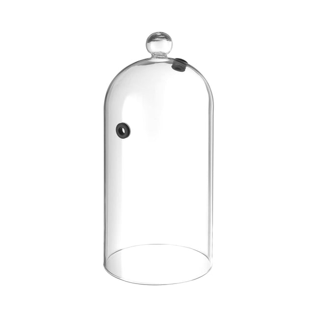 GastroGlow Glass Cloche With Ventilation Opening 30x(H)282mm - Smoke Gun Compatible For Dramatic Dish Presentation