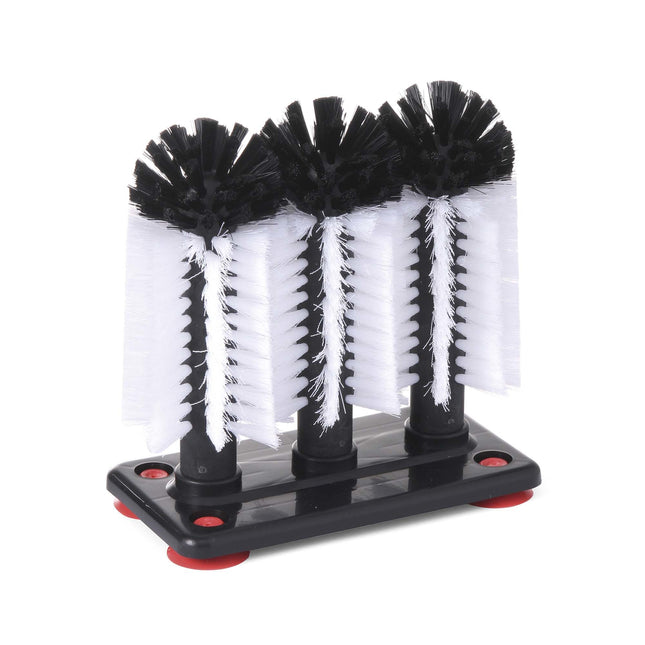 Bar Up Glass Brush With Plastic Base - Durable Cleaning Tool For Sparkling Glassware