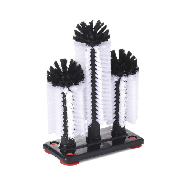 Bar Up Glass Brush 3 Heads - Triple Head Design For Thorough Streak-Free Glass Cleaning