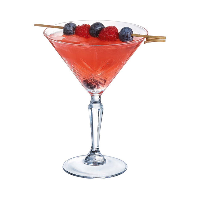Broadway Cocktail Stem Glass 210ml - Crystal Look With Intricate Carvings For Elegant Cocktails
