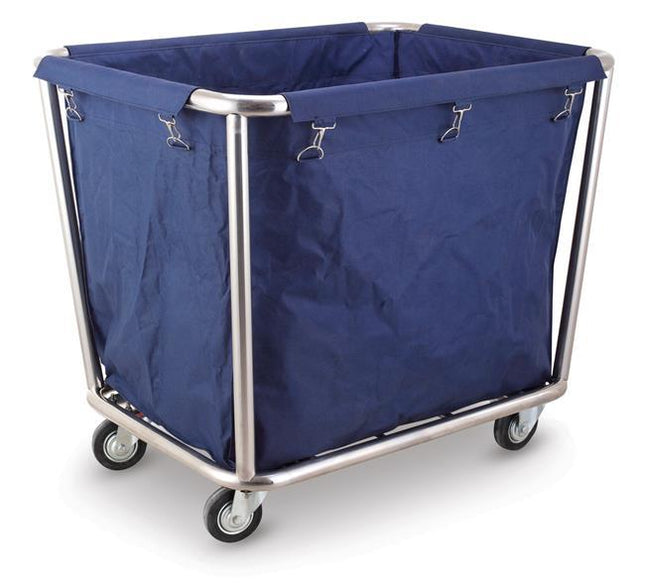 Laundry trolley made of stainless steel structure with removable laundry bag, 900x650mm