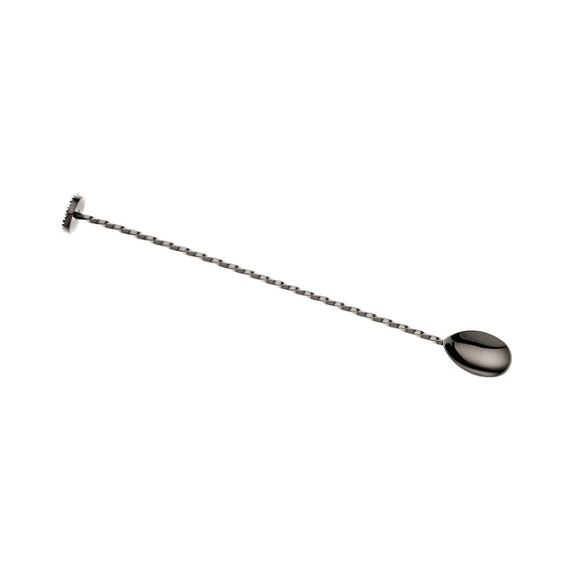 Bar spoon with muddler, 300mm, black, Barfly