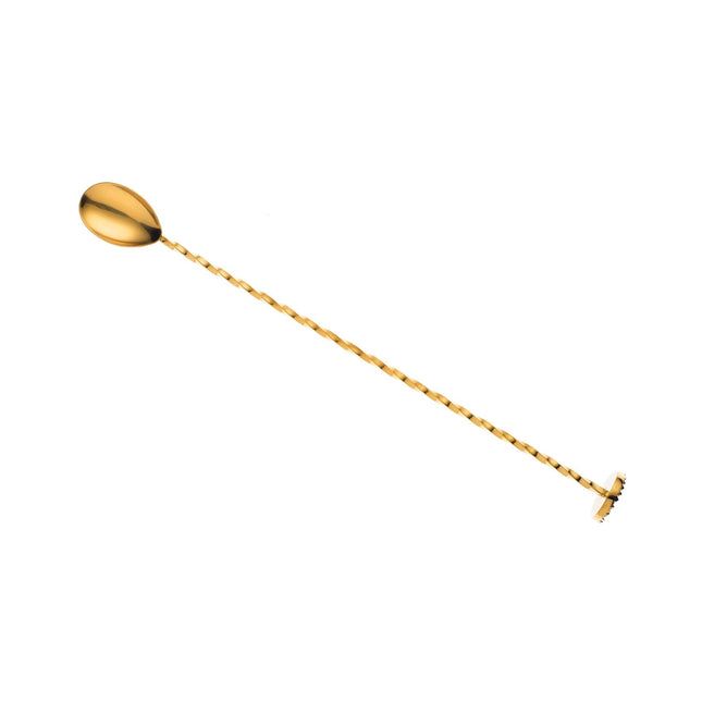 Bar spoon with muddler, 300mm, gold plated, Barfly