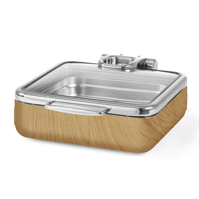 Madeira De Luxe Induction Chafing Dish GN 2/3 With Glass Lid - Slow Close Lid And Condensation Drip Tray