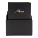 Leather style menu holder in box A4 2 sets of 20 Black Custom Wood Designs wine-red-leather-style-menu-holder-in-box-a4-2-sets-of-20-53613261947223